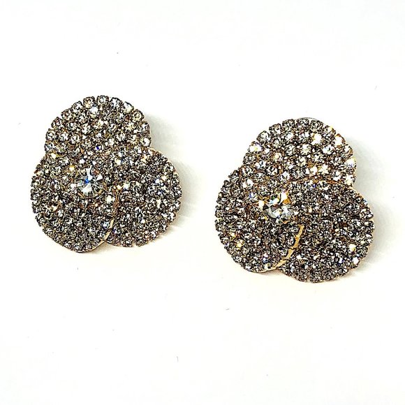 New! Rhinestones Glamorous Statement Stud Earrings - Picture 2 of 4